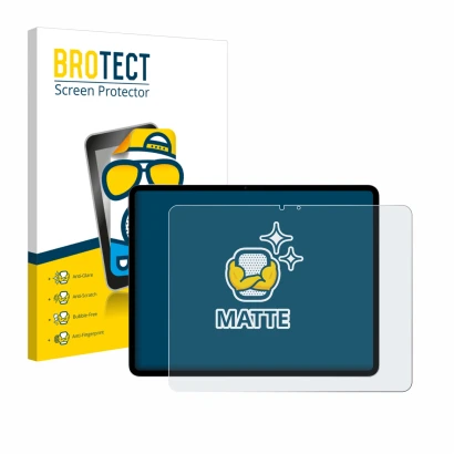 Vorderseite einer Produktverpackung mit dem Markenlogo BROTECT. Daneben ist das Gerät Apple iPad Air 13" M4 2026 mit dem zugeh