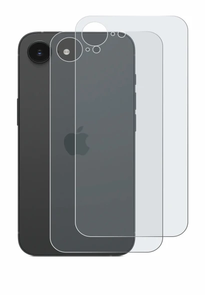 Abbildung des Geräts Apple iPhone 17e (Rückseite) mit einer Vielzahl des Displayschutzes.
