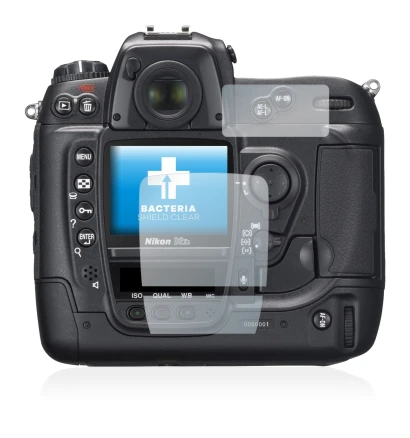 Abbildung des Geräts Nikon D2X mit einer Vielzahl des Displayschutzes.