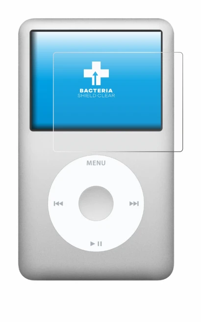 Abbildung des Geräts Apple iPod classic 160 GB (7. Gen.) mit einer Vielzahl des Displayschutzes.