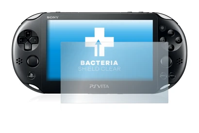 Abbildung des Geräts Sony Playstation Vita mit einer Vielzahl des Displayschutzes.