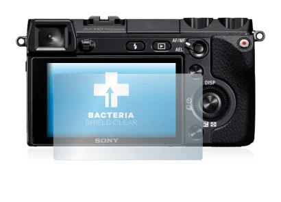 Abbildung des Geräts Sony Alpha NEX-7 mit einer Vielzahl des Displayschutzes.
