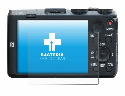 Abbildung des Geräts Sony Cyber-Shot DSC-HX60 mit einer Vielzahl des Displayschutzes.