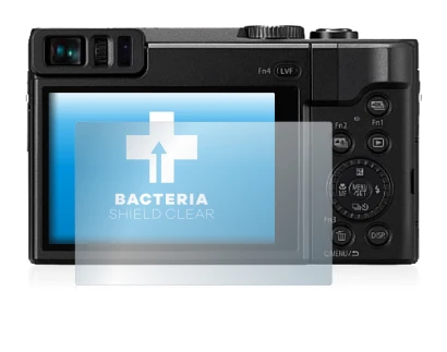 Abbildung des Geräts Panasonic Lumix DC-TZ91 mit einer Vielzahl des Displayschutzes.