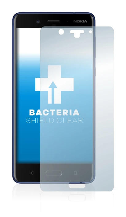 Abbildung des Geräts Nokia 8 mit einer Vielzahl des Displayschutzes.