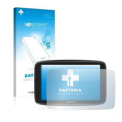 Vorderseite einer Produktverpackung mit dem Markenlogo upscreen. Daneben ist das Gerät TomTom GO Camper mit dem zugehörigen Di