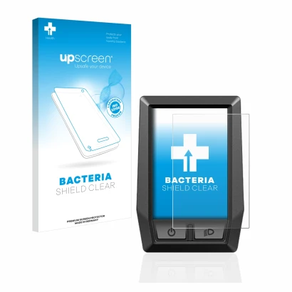 Vorderseite einer Produktverpackung mit dem Markenlogo upscreen. Daneben ist das Gerät Bosch Kiox mit dem zugehörigen Displays