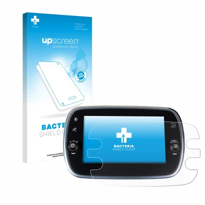 Vorderseite einer Produktverpackung mit dem Markenlogo upscreen. Daneben ist das Gerät Fiat 500X 2016-2019 Uconnet 7" mit dem 