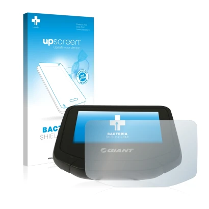 Vorderseite einer Produktverpackung mit dem Markenlogo upscreen. Daneben ist das Gerät Giant RideControl Evo mit dem zugehörig