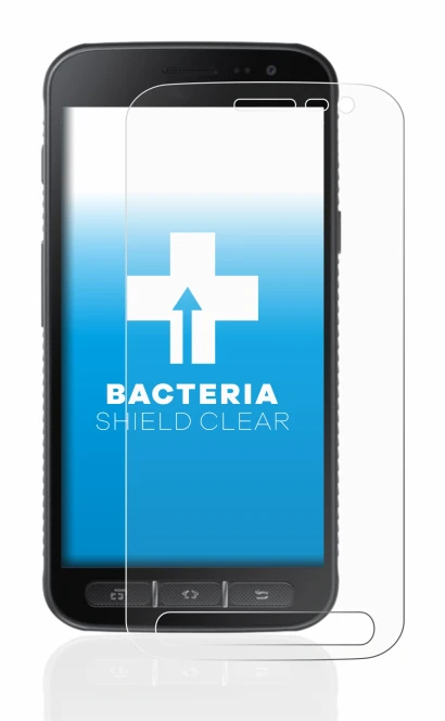 Abbildung des Geräts Samsung Galaxy XCover 4s mit einer Vielzahl des Displayschutzes.