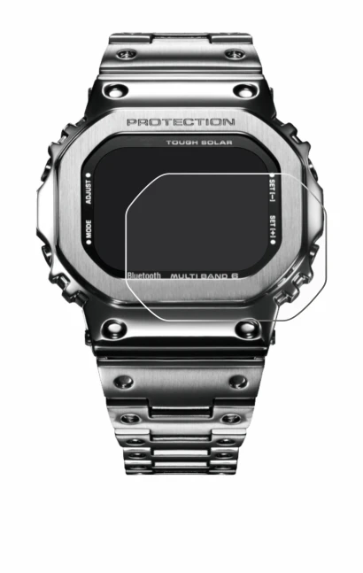 Abbildung des Geräts Casio G-Shock GMW-B5000D-1ER mit einer Vielzahl des Displayschutzes.
