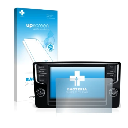 Vorderseite einer Produktverpackung mit dem Markenlogo upscreen. Daneben ist das Gerät Volkswagen Golf Sportsvan 2015 Discover