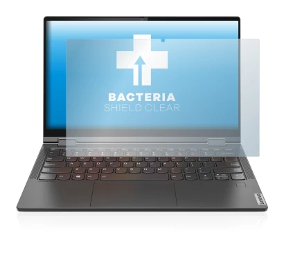 Abbildung des Geräts Lenovo Yoga C640 mit einer Vielzahl des Displayschutzes.