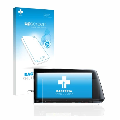 Vorderseite einer Produktverpackung mit dem Markenlogo upscreen. Daneben ist das Gerät Volkswagen Golf 8 2020 Discover Pro 10"