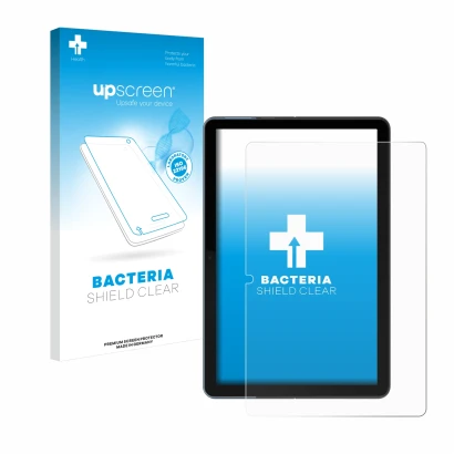 Vorderseite einer Produktverpackung mit dem Markenlogo upscreen. Daneben ist das Gerät Lenovo IdeaPad Duet Chromebook 10.1" mi