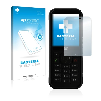 Vorderseite einer Produktverpackung mit dem Markenlogo upscreen. Daneben ist das Gerät Caterpillar Cat B40 mit dem zugehörigen