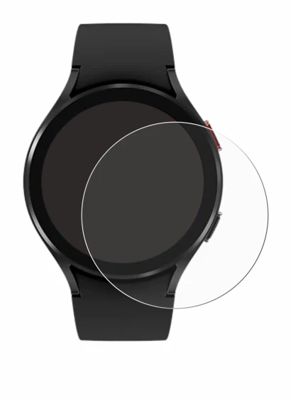Abbildung des Geräts Samsung Galaxy Watch 4 (44mm) mit einer Vielzahl des Displayschutzes.