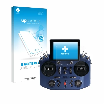 Vorderseite einer Produktverpackung mit dem Markenlogo upscreen. Daneben ist das Gerät FrSky Tandem X20S mit dem zugehörigen D