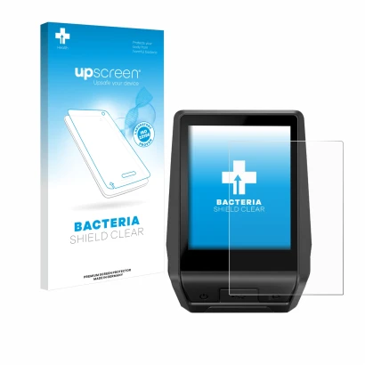 Vorderseite einer Produktverpackung mit dem Markenlogo upscreen. Daneben ist das Gerät Bosch Nyon 2 2021 mit dem zugehörigen D