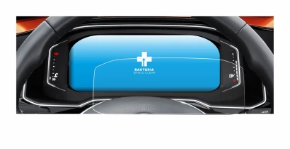 Abbildung des Geräts Volkswagen Polo 6 Digital Cockpit Pro mit einer Vielzahl des Displayschutzes.