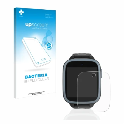 Vorderseite einer Produktverpackung mit dem Markenlogo upscreen. Daneben ist das Gerät Xplora XGO3 (1. Gen.) mit dem zugehörig