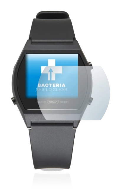 Abbildung des Geräts Casio LW-204-1BEF mit einer Vielzahl des Displayschutzes.