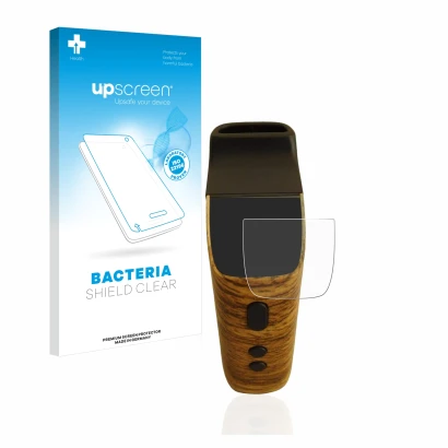 Vorderseite einer Produktverpackung mit dem Markenlogo upscreen. Daneben ist das Gerät Wolkenkraft FENiX Mini Vaporizer mit de