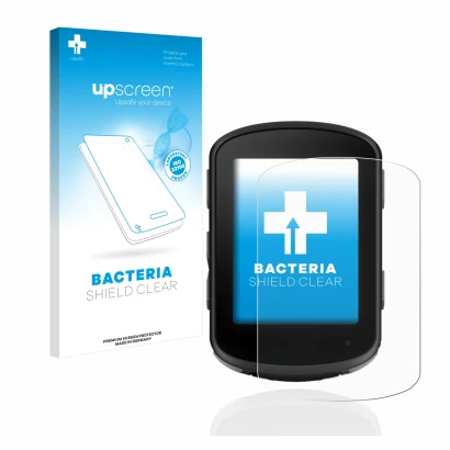 Vorderseite einer Produktverpackung mit dem Markenlogo upscreen. Daneben ist das Gerät Garmin Edge 840 mit dem zugehörigen Dis