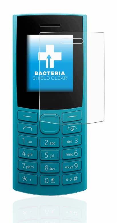 Abbildung des Geräts Nokia 105 4G (2023) mit einer Vielzahl des Displayschutzes.