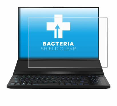 Abbildung des Geräts ASUS ROG Zephyrus Duo 16 2023 mit einer Vielzahl des Displayschutzes.