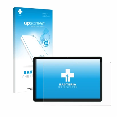 Vorderseite einer Produktverpackung mit dem Markenlogo upscreen. Daneben ist das Gerät Xiaomi Redmi Pad SE mit dem zugehörigen