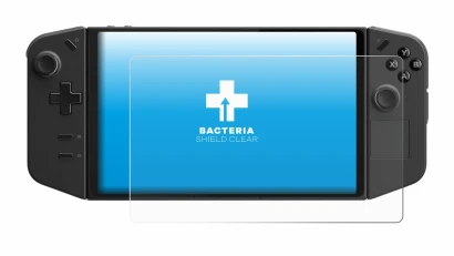 Abbildung des Geräts Lenovo Legion Go mit einer Vielzahl des Displayschutzes.