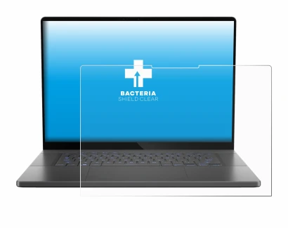 Abbildung des Geräts ASUS ROG Zephyrus G16 2024 mit einer Vielzahl des Displayschutzes.