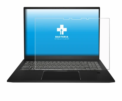 Abbildung des Geräts MSI Summit E16 AI Studio mit einer Vielzahl des Displayschutzes.