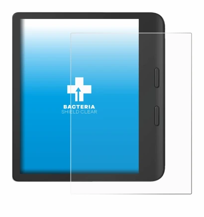 Abbildung des Geräts Tolino Vision Color 2024 mit einer Vielzahl des Displayschutzes.