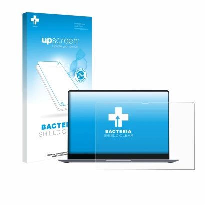 Vorderseite einer Produktverpackung mit dem Markenlogo upscreen. Daneben ist das Gerät Samsung Galaxy Book4 Edge 16