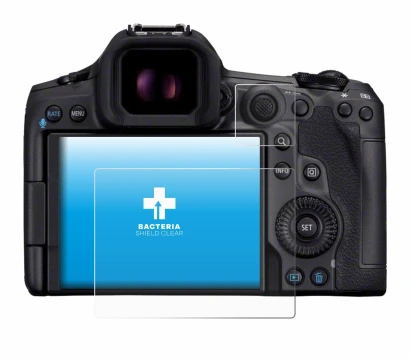 Abbildung des Geräts Canon EOS R5 Mark II mit einer Vielzahl des Displayschutzes.