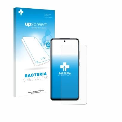 Vorderseite einer Produktverpackung mit dem Markenlogo upscreen. Daneben ist das Gerät Nokia X30 5G mit dem zugehörigen Displa