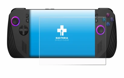 Abbildung des Geräts ASUS ROG Ally X (2024) mit einer Vielzahl des Displayschutzes.