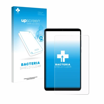 Vorderseite einer Produktverpackung mit dem Markenlogo upscreen. Daneben ist das Gerät Xiaomi Redmi Pad SE 8.7 4G mit dem zuge