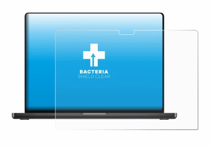 Abbildung des Geräts Apple MacBook Pro 16" M4 2024 mit einer Vielzahl des Displayschutzes.