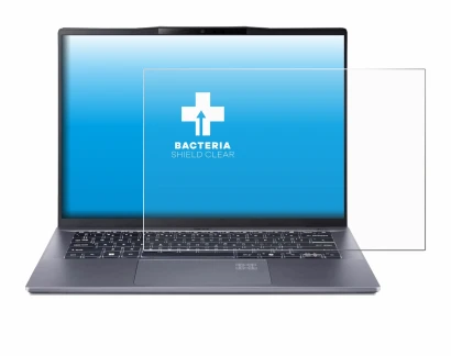 Abbildung des Geräts Acer Swift Go 14 AI mit einer Vielzahl des Displayschutzes.