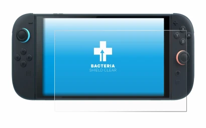 Abbildung des Geräts Nintendo Switch 2 mit einer Vielzahl des Displayschutzes.