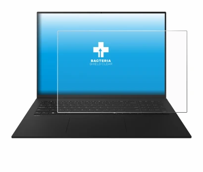 Abbildung des Geräts LG gram 17" 2025 mit einer Vielzahl des Displayschutzes.