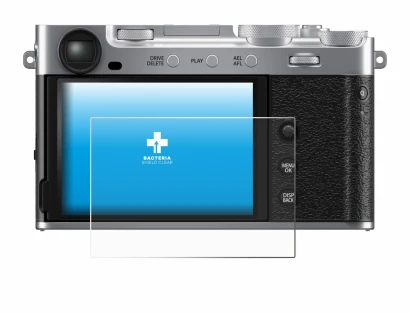 Abbildung des Geräts Fujifilm X-E5 mit einer Vielzahl des Displayschutzes.