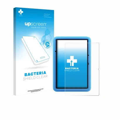 Vorderseite einer Produktverpackung mit dem Markenlogo upscreen. Daneben ist das Gerät Blackview Tab 60 Pro Kids 10.1" mit dem