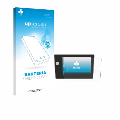 Vorderseite einer Produktverpackung mit dem Markenlogo upscreen. Daneben ist das Gerät Volkswagen Polo Life 2024 mit dem zugeh