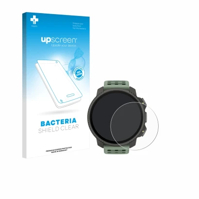 Vorderseite einer Produktverpackung mit dem Markenlogo upscreen. Daneben ist das Gerät Suunto Vertical 2 mit dem zugehörigen D