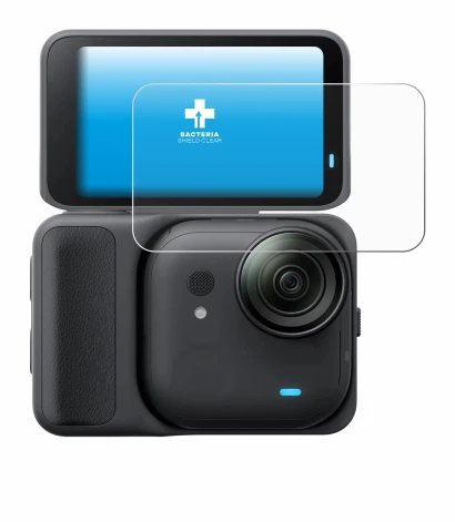 Abbildung des Geräts Insta360 Go Ultra mit einer Vielzahl des Displayschutzes.