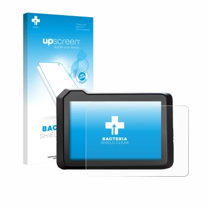 Vorderseite einer Produktverpackung mit dem Markenlogo upscreen. Daneben ist das Gerät KTM 990 Duke 2024 mit dem zugehörigen D